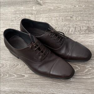 Ferragamo Brown Leather Men's Dress Shoes